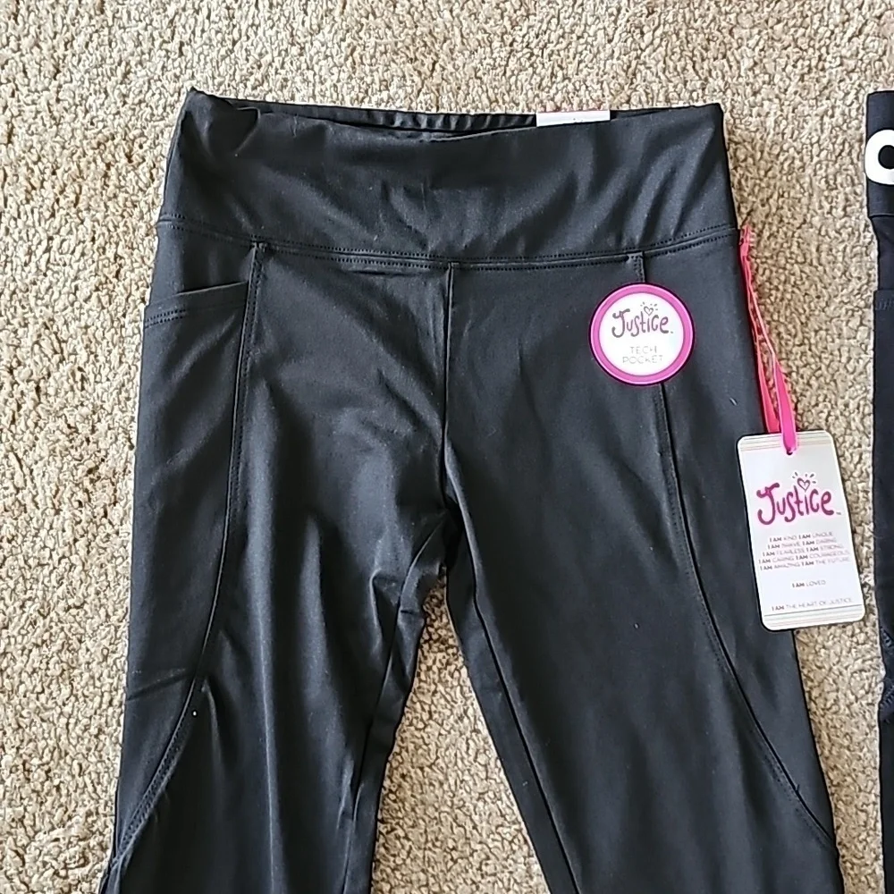 Girls Justice Black Legging Bundle Size Medium